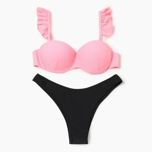 фото Купальник minaku, размер 46, черный, розовый