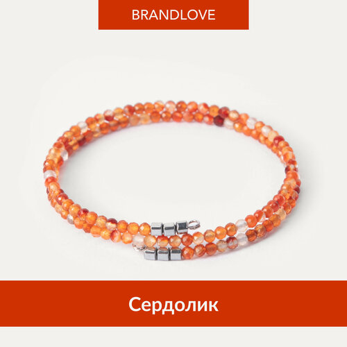 Жесткий браслет BL Jewelry Prism, сердолик, турмалин, лазурит, лабрадорит, гранат, 1 шт., размер 16 см, оранжевый