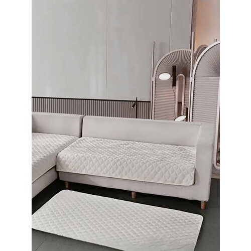 Велюровый дивандек 1 шт DIV-005 кремовый Elintale кремовый Накидка 90х160 1750₽