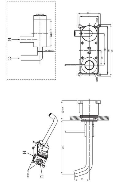 Смеситель для раковины Raiber Graceful RPB-004 - фото №8