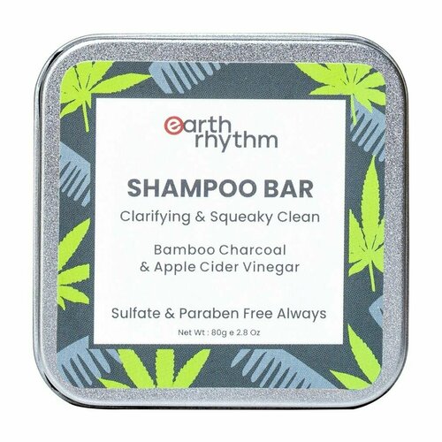 Твердый шампунь для укрепления корней волос c бамбуковым углем / Earth Rhythm Charcoal Shampoo Bar