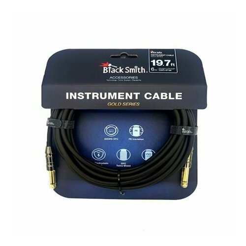 Кабель аудио 1xJack - 1xJack BlackSmith Instrument Cable Gold Series 19.7ft GSIC-STS6