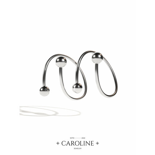 фото Серьги пусеты caroline jewelry, серебряный