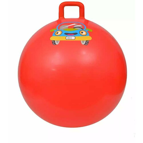 Мяч с ручкой 65 см красный с Машиной мяч с ручкой 55 см зеленый с машиной