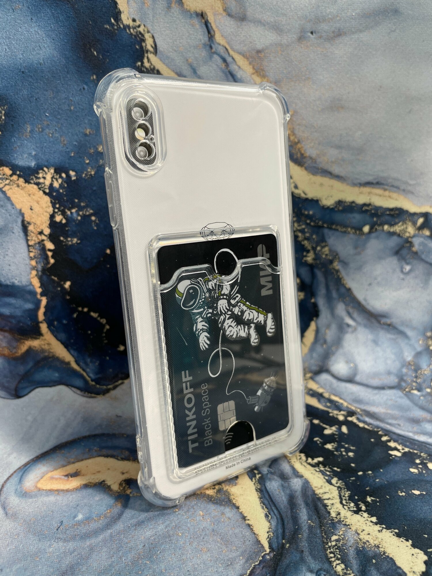 Чехол силиконовый для Apple iPhone XS Max с карманом для карт / с визитницей для Эпл Айфон Икс Эс Макс