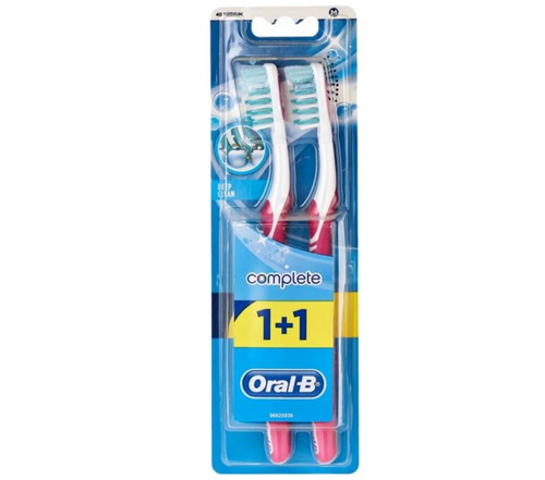 Зубная щетка, 2 шт, синияя и розовая, Oral-B Complex Глубокая чистка, средней жесткости