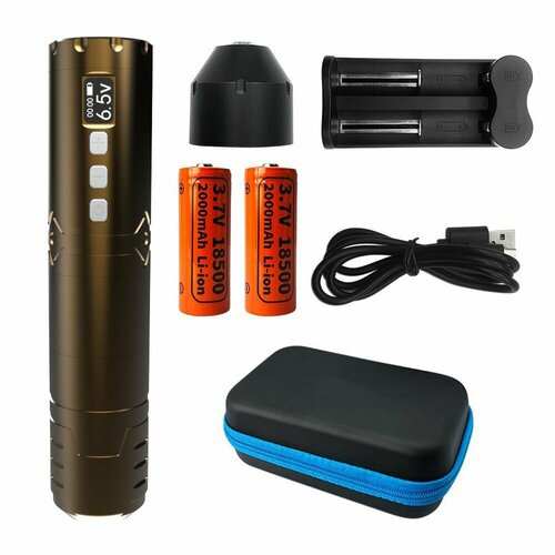 Беспроводная машинка ручка для тату и татуажа Big Wasp Arrow RTM-114 Wireless Pen Brown коричневый, brown