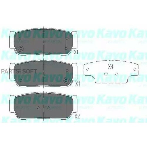 KAVO PARTS KBP4017 Коодки тормозные SSANGYONG REXTON 08-/KYRON 05- задние
