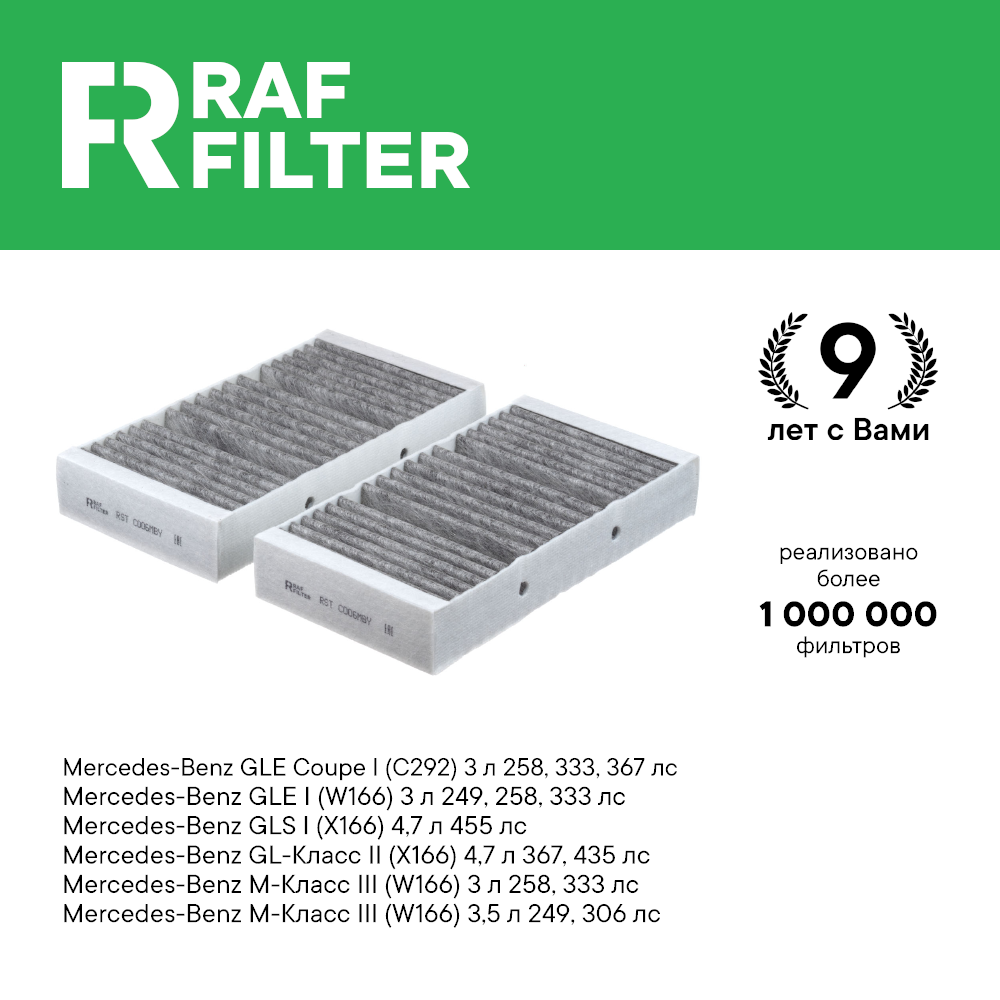 Салонный фильтр угольный Мерседес ГЛЕ с292 w166 2015-