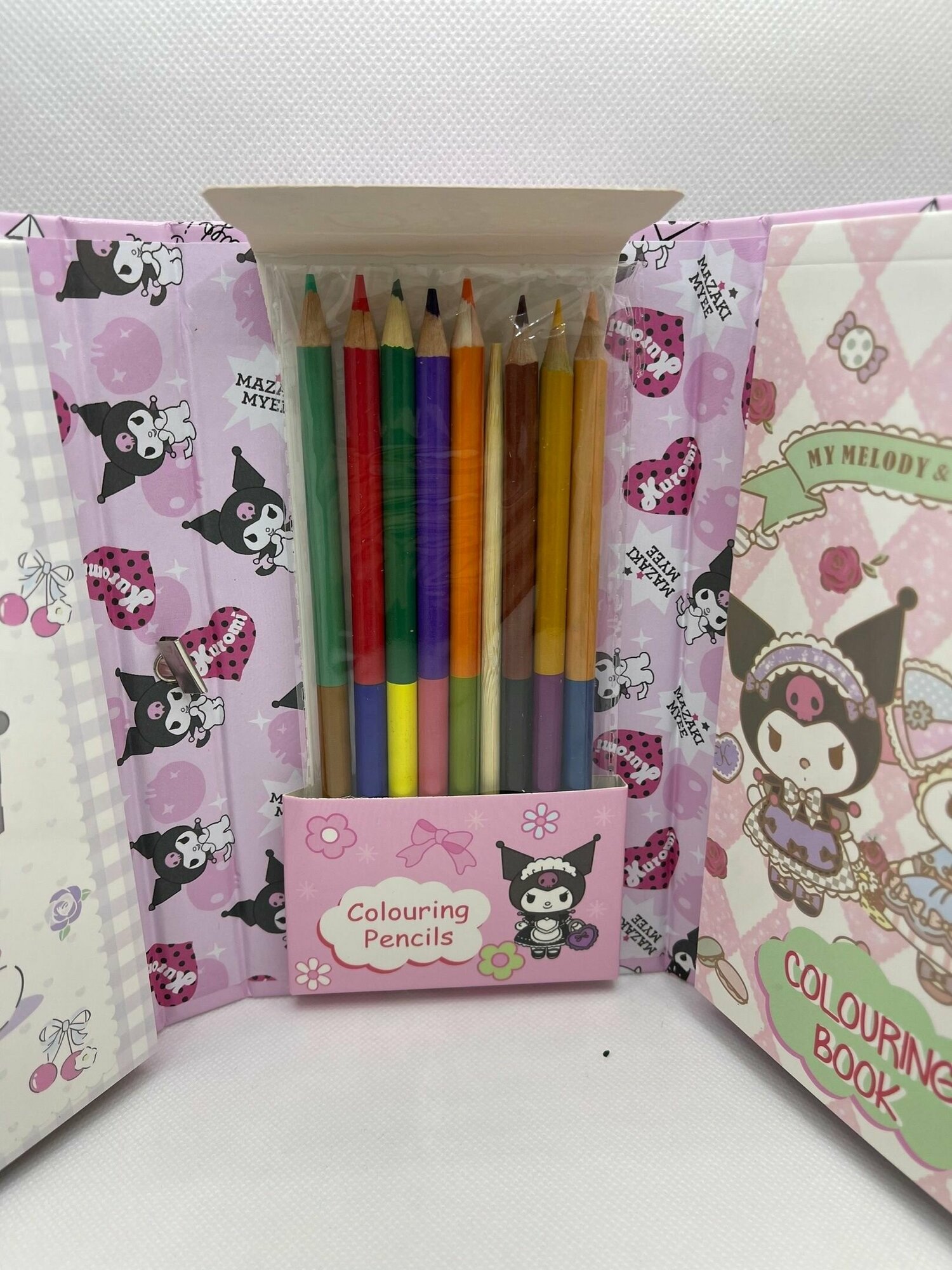 Блокнот раскраска Куроми детский с карандашами двухсторонними и гравюрой 3 и 1; для мальчика и девочки, подарок