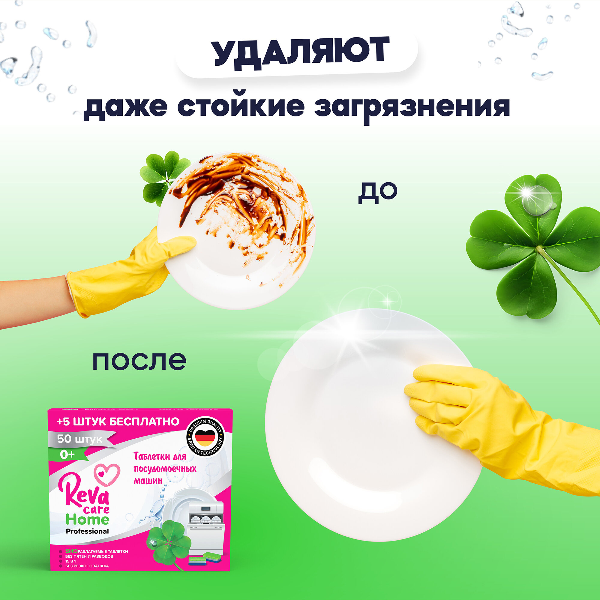Таблетки для посудомоечной машины Reva Care биоразлагаемые — фото 6