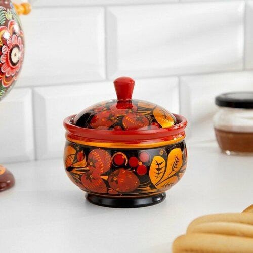 Сахарница Ягодка малая 99 см хохлома 1279₽