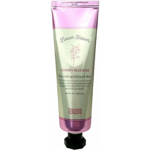 Tenzero~Ухаживающий крем для рук с ароматом вишни~Flower Shower Hand & Nail Cream Cherry Blossom крем для рук с жасмином 50мл tenzero