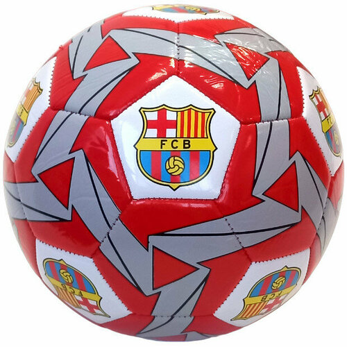 Мяч футбольный клубный Barcelona E41658-2 красный, белый