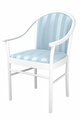 Стул-кресло деревянный Анна мягкий со спинкой с подлокотниками массив бука итальянский каркас белый эмаль белая