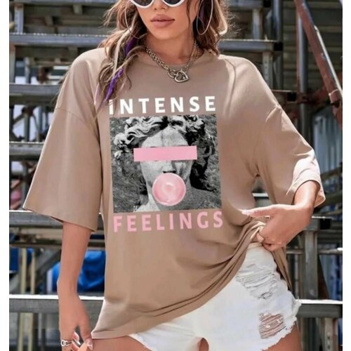 фото Футболка размер 42-50, коричневый нет бренда