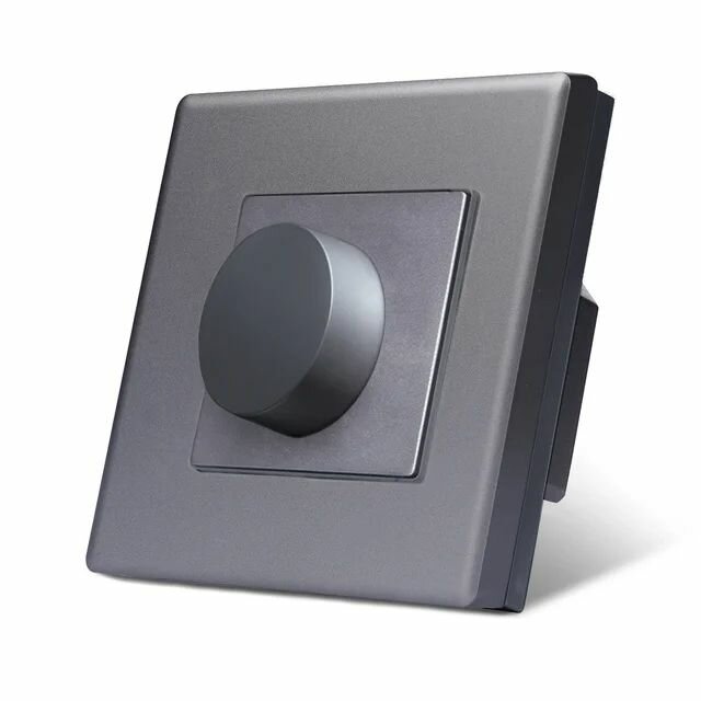 фото Выключатель диммер, 1пост рамка пластик 86х86мм, цвет серый