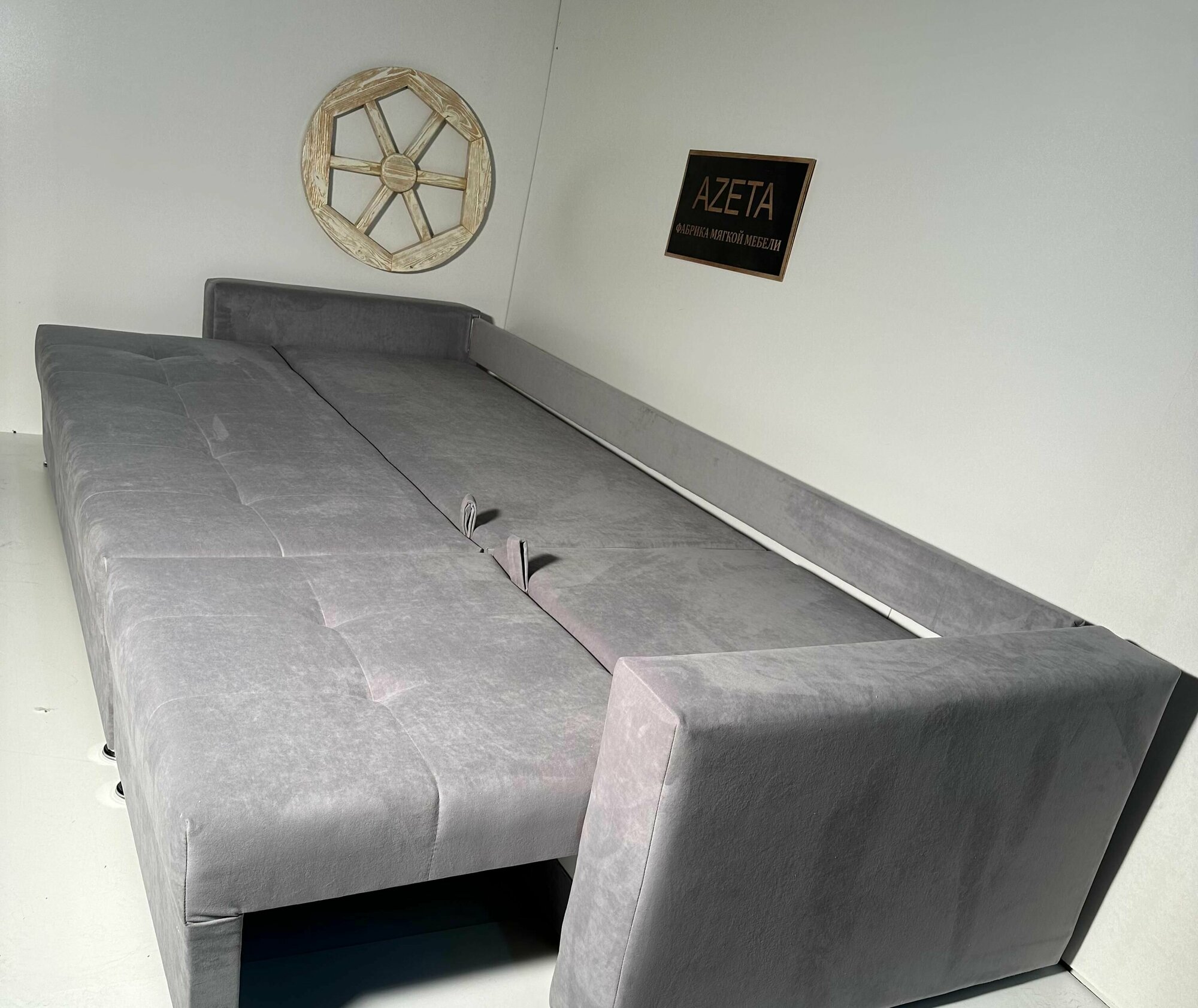 Диван-кровать Azeta 5, 2-местный, 270x92x80 см, темно-серый, материал обивки - текстиль