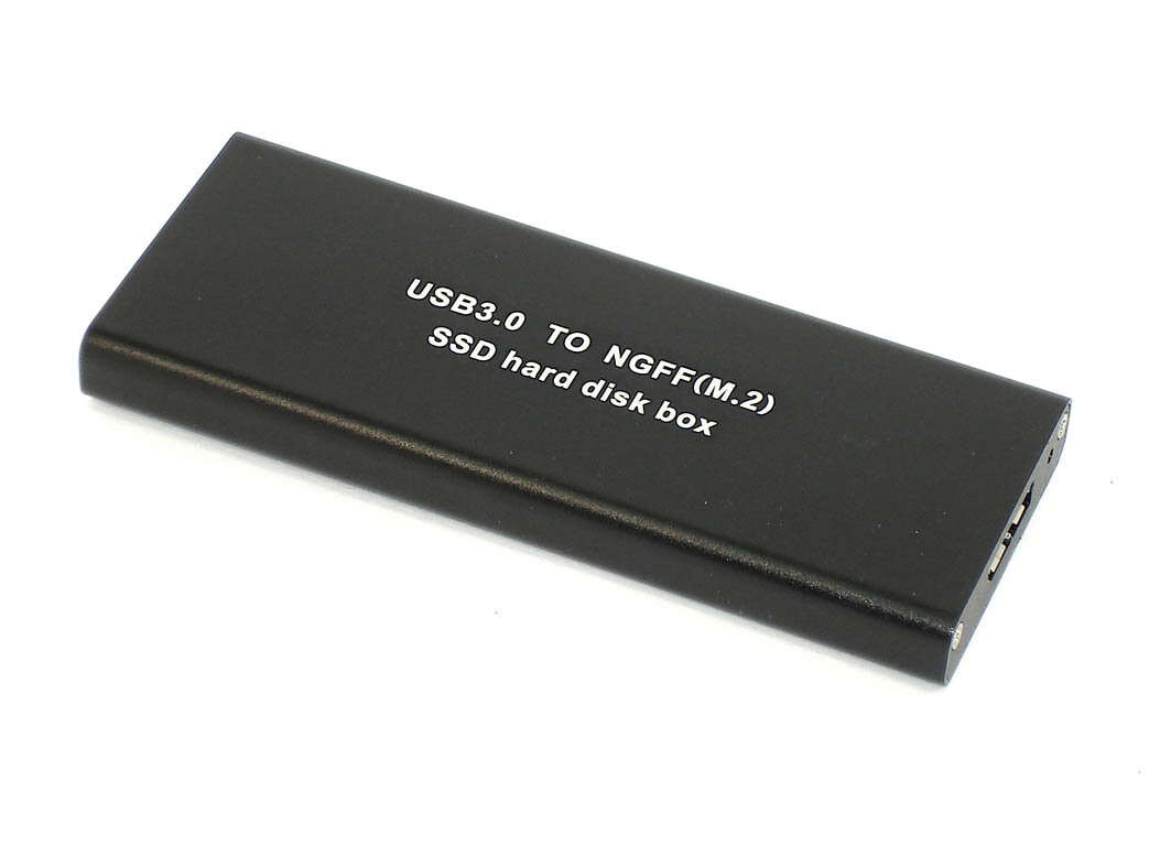 Бокс для SSD диска NGFF (M2) с выходом USB 3.0 алюминиевый черный