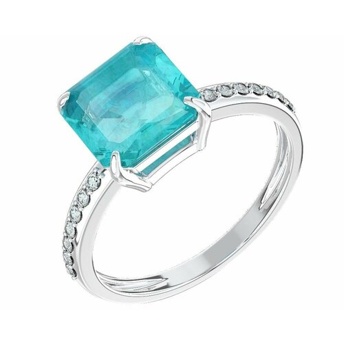 фото Кольцо помолвочное tosya, серебро, 925 проба, размер 17.5, белый