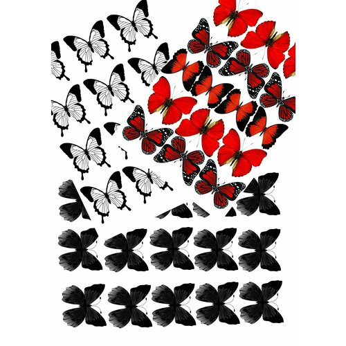 Бабочки на глянцевой фотобумаге для вырезания и создания букета из бабочек, творческих композиций