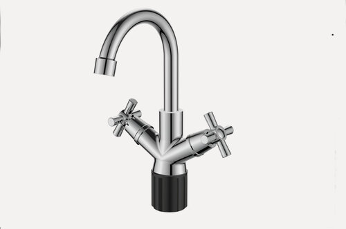 Изображение товара Смеситель для раковины/умывальника Voda Dive DV26 двуручковый