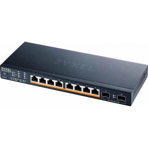 Мультигигабитный Smart L3 Lite коммутатор Zyxel NebulaFlex XMG1915-10EP 8xRJ-45 125G PoE 2xSFP бесшумный без вентилятора бюджет PoE 130 Вт 4986900₽