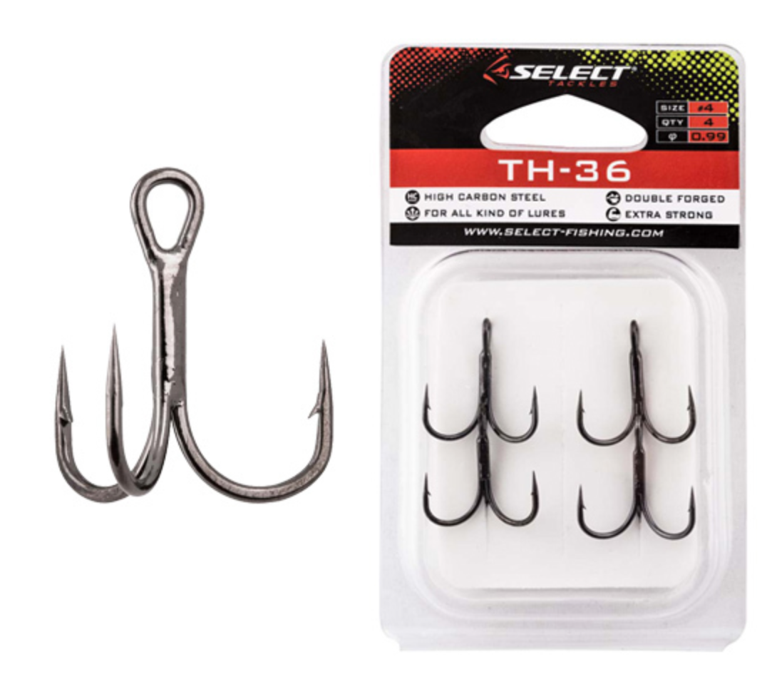 Крючки Select тройные treble hook TH-36 #06 (4шт в упаковке)