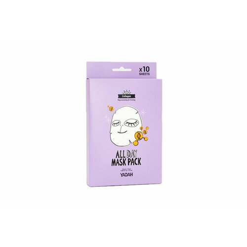 YADAH Маски на тканевой основе с коллагеном All Day Mask Pack-Collagen набор масок на тканевой основе с коллагеном yadah all day mask pack collagen 10 мл