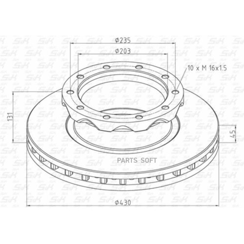 SK SK312003901 Диск тормозной 15100₽