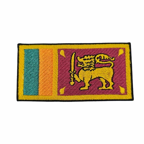 Нашивка шеврон патч, Флаг Шри-Ланки , размер 90x45 мм