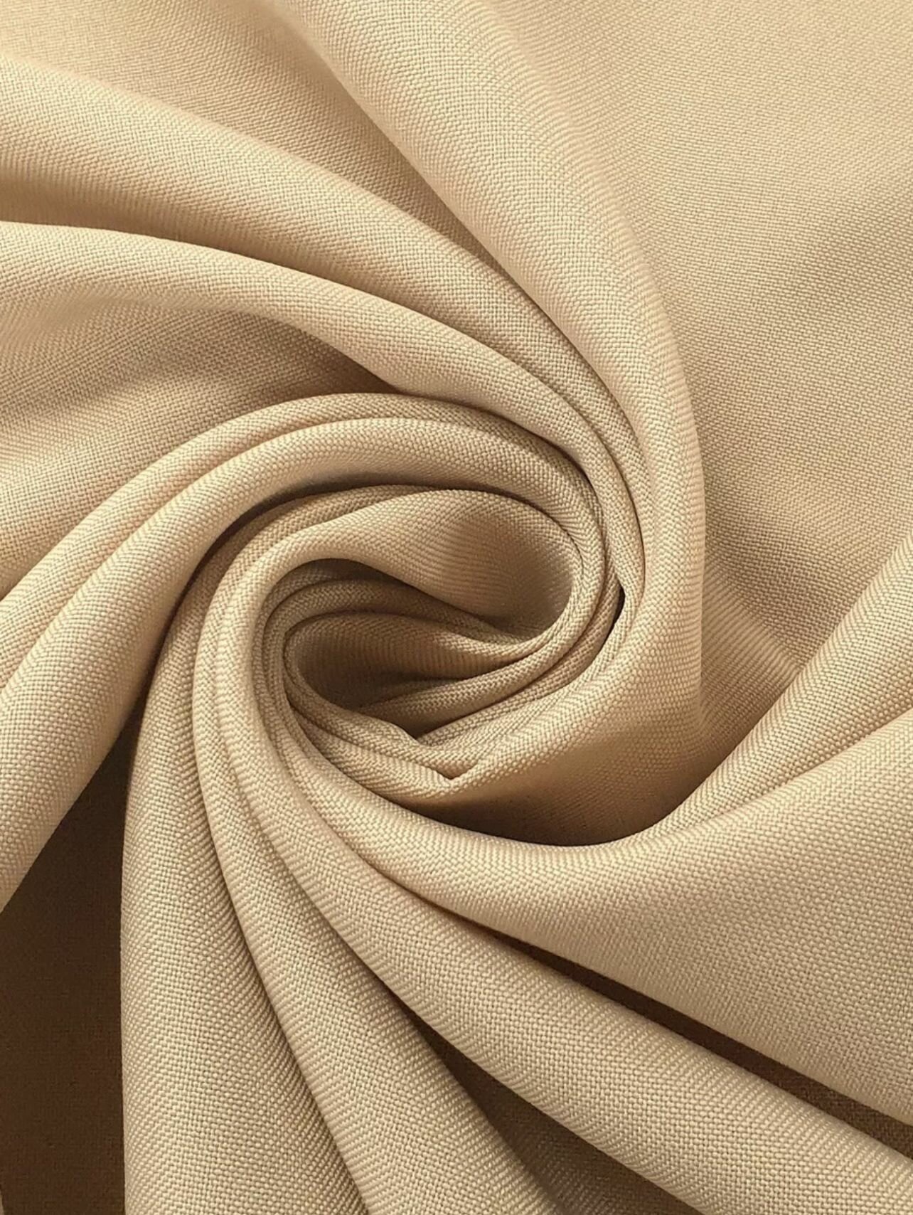 Ткань Габардин Fuhua (100% пэ) цвет бежевый , отрез 1 м, ширина 1,5м