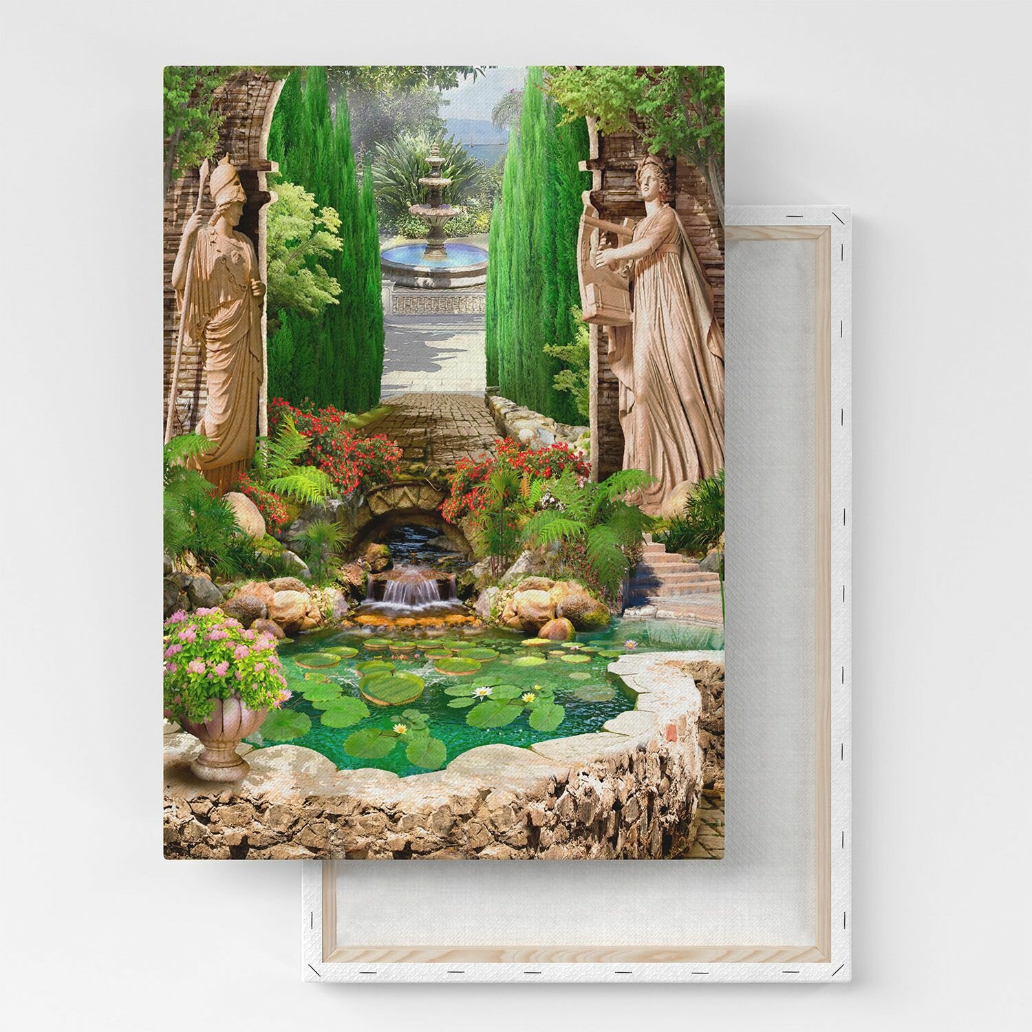 Картина на холсте, репродукция / Пруд / Размер 30 x 40 см