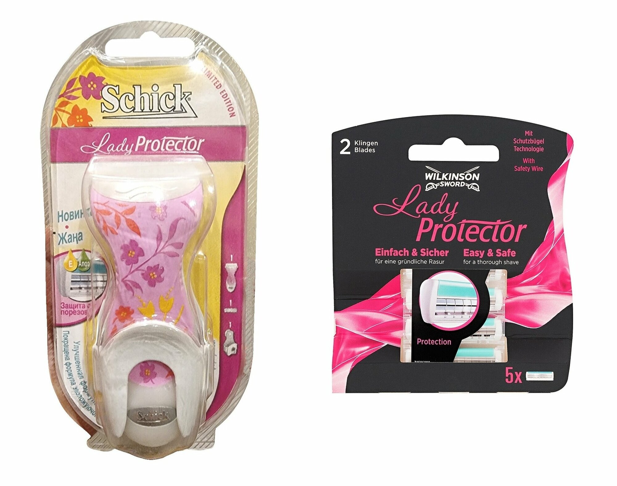 Женский бритвенный станок с 6 кассетами и настенным держателем / Schick Lady Protector