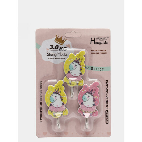 Набор крючков на липучке Единороги 3 шт цвет микс 499₽