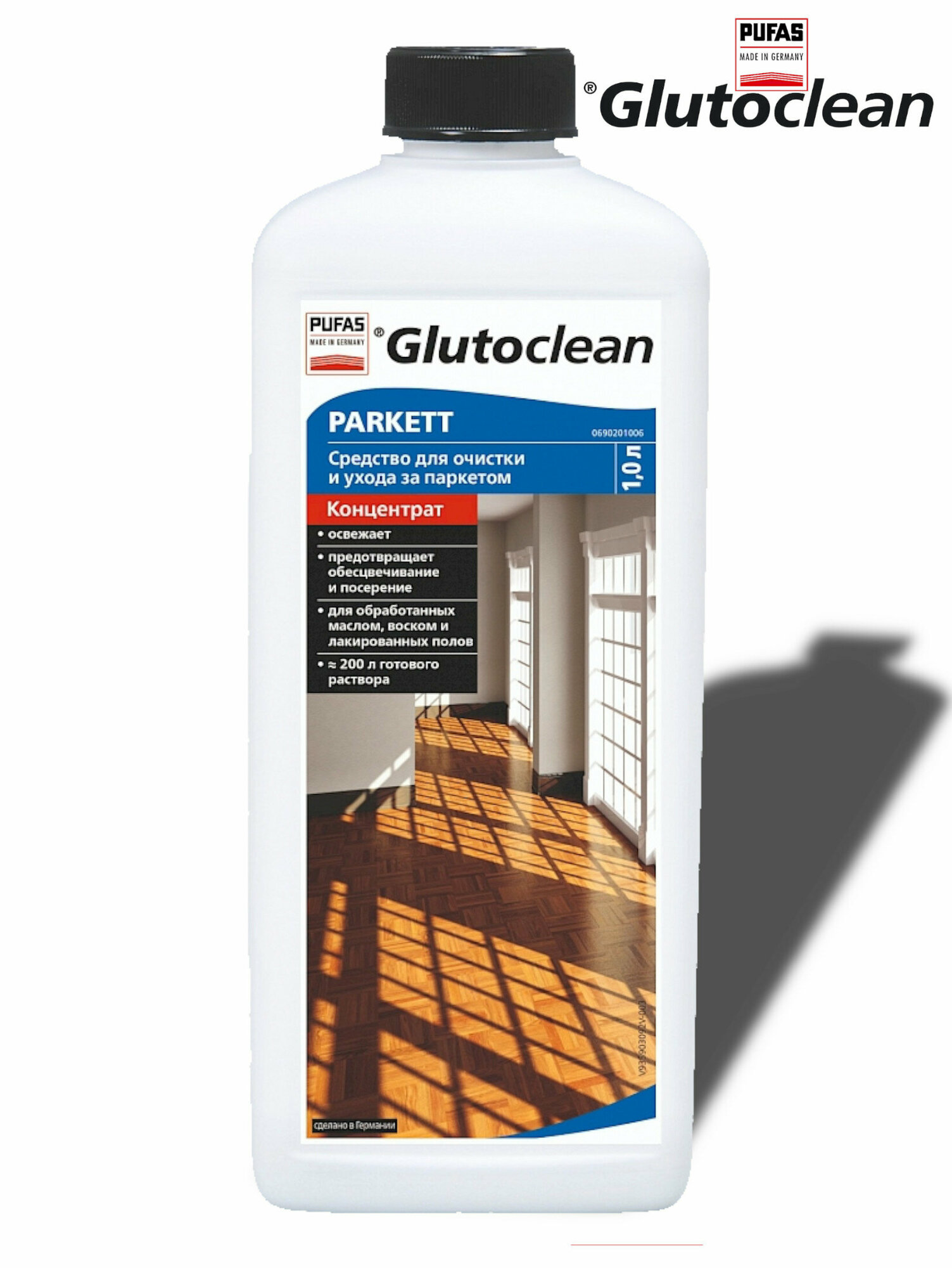 Glutoclean Средство для очистки и ухода за паркетом 1 л - фотография № 2