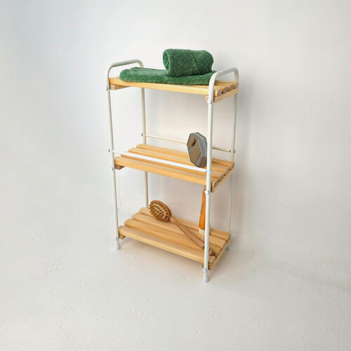 Изображение товара Этажерка белая для кухни и ванной стеллаж для рассады