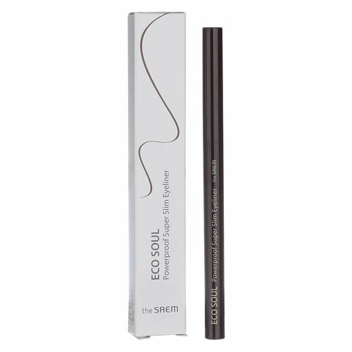 Подводка для глаз тонкая 01, 0.1 гр, Powerproof Super Slim Eyeliner BR01_C, THE SAEM