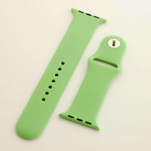 Ремешок силиконовый для Apple Watch 42мм/ 44мм/ 45мм размер M/L, мятно-зеленый