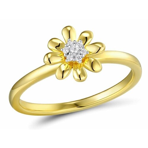 Кольцо VALTERA, серебро, 925 проба, фианит, размер 16, золотой женское открытое кольцо из серебра 2022 пробы с цветком сливы