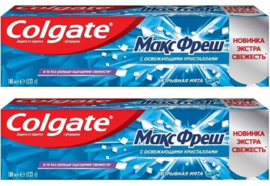 COLGATE Зубная паста макс фреш Взрывная мята 50мл,2 шт