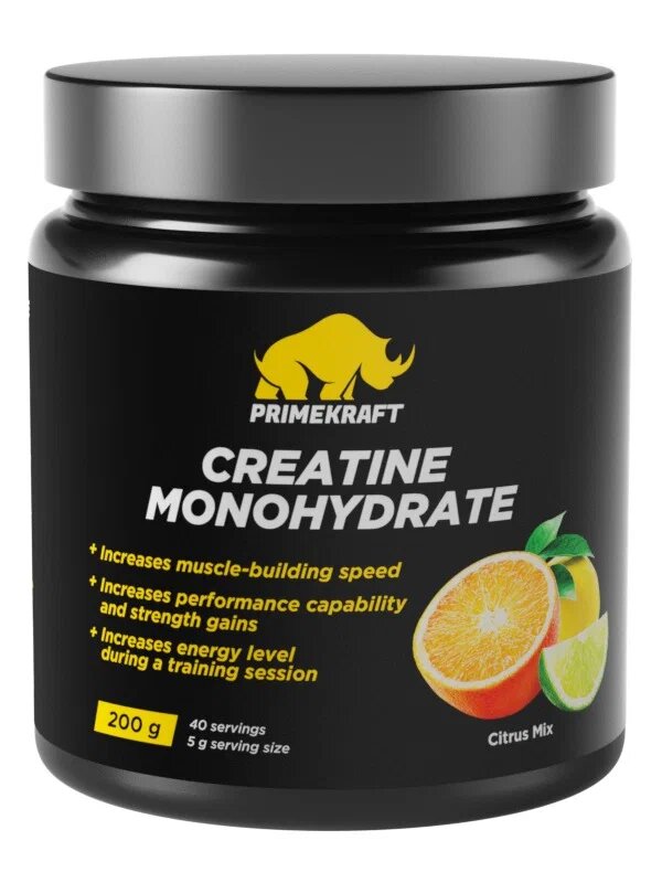 Креатин Prime Kraft Creatine Monohydrate 200 грамм Цитрусовый микс