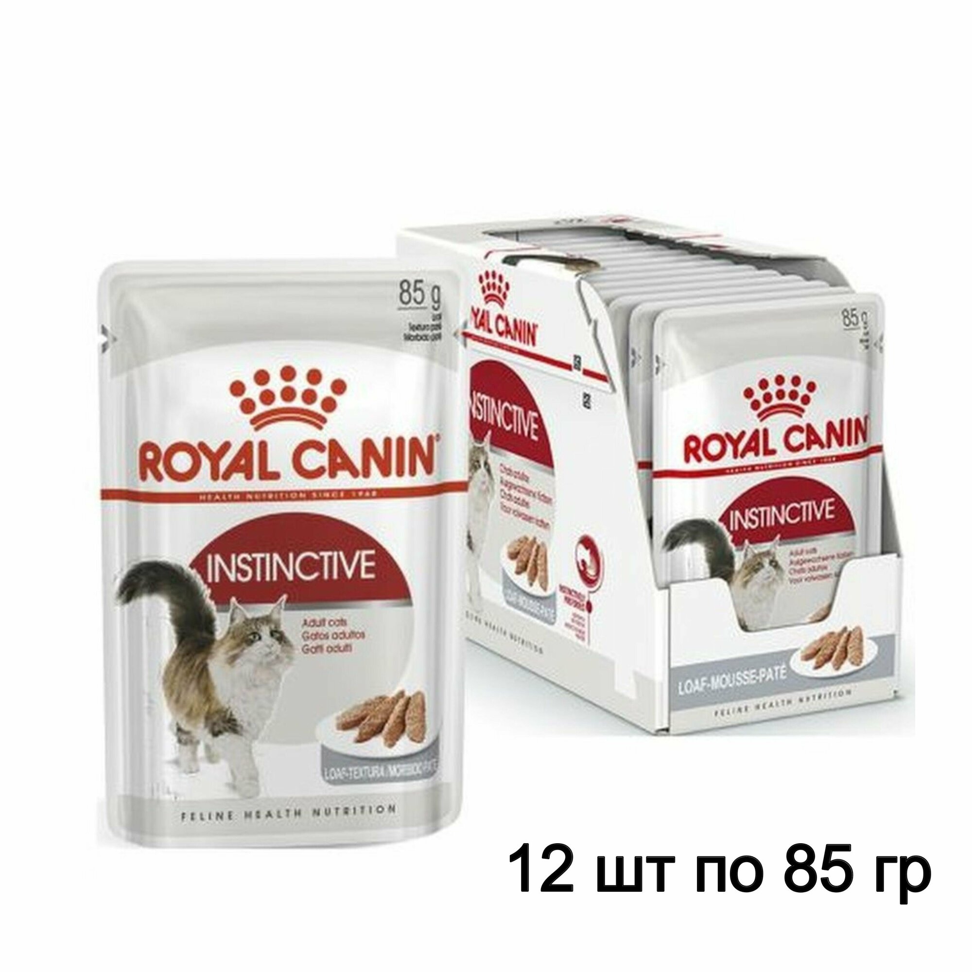 Влажный корм для кошек Royal Canin Instinctive, мясное ассорти 12 шт. х 85 г (паштет)