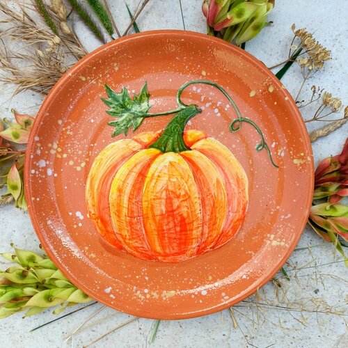 Тарелка Тыква 225 см керамика 1310₽