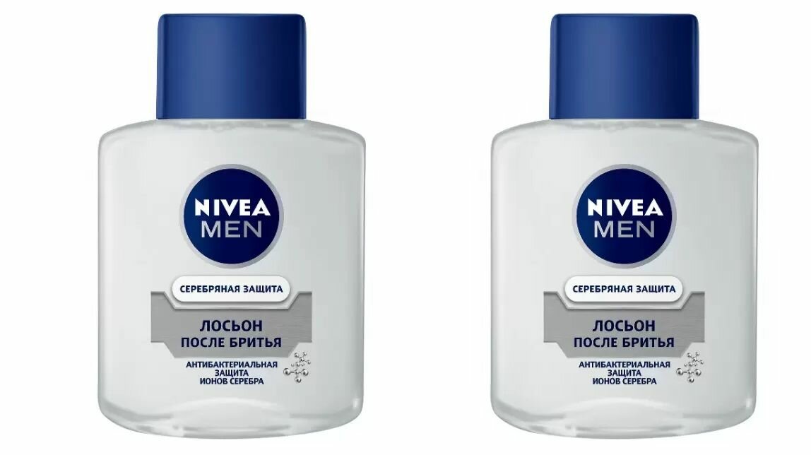 Nivea Лосьон после бритья Серебряная защита 100мл, 2 шт