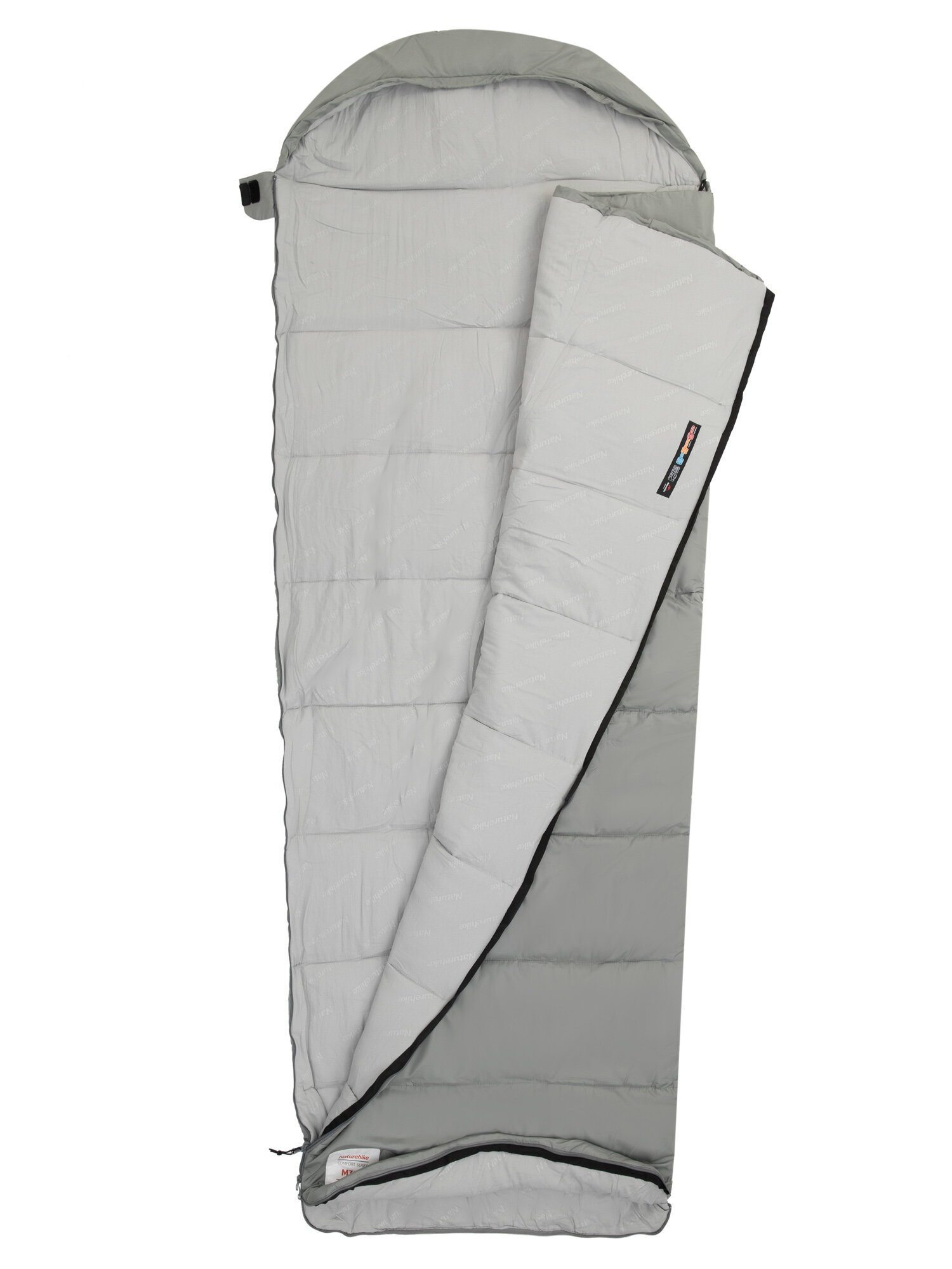 Спальник Naturehike Envelop Washable Cotton Sleeping Bag With Hood M300 Right Zipper Grey