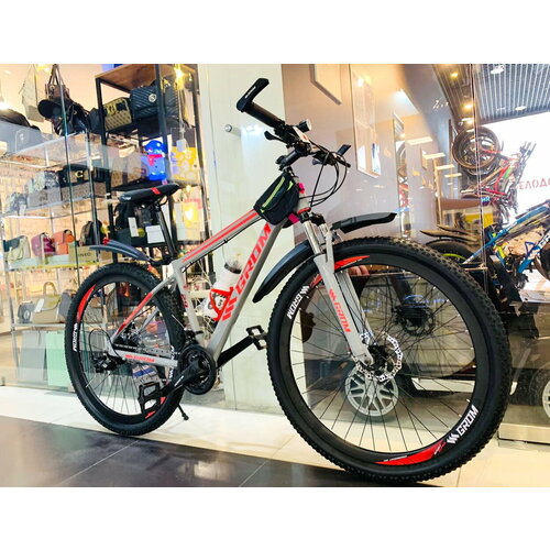 Горный велосипед GROM, городской, 29 дюймов / взрослый, мужской и женский для прогулки / скоростной, спортивный велик серый/красный