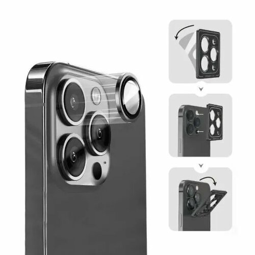 Защитные линзы для камеры iPhone 15 Pro Max Wiwu Lens Guard Graphite, графит