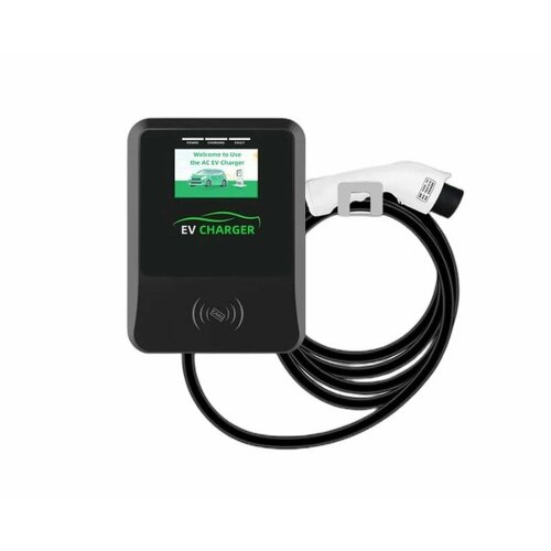 Настенная зарядная станция для электромобилей BKD управление со смартфона через приложение сенсорный экран RFID-карта мощностью 22кВт ток 32A 3 фазы 380 Вт Type 2 RJ45 44490₽