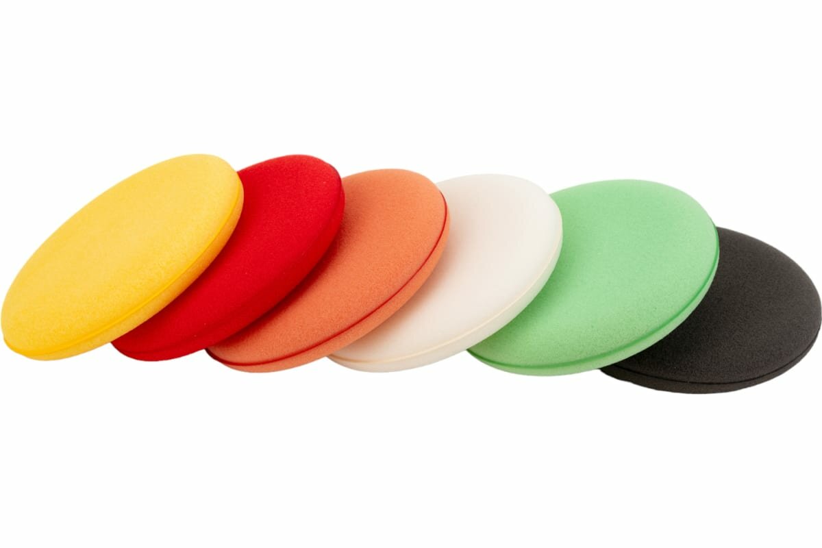 Комплект аппликаторов поролоновых круглых PP "Polishing Pads" 10,5*2 см (6 штук) Detail - фото №2